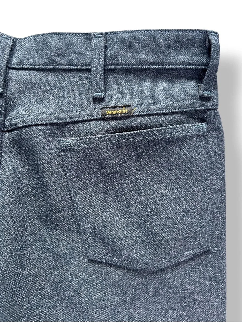 4/$20 Wrangler Vintage Blue Heather Polyester Western Dress Pants 36x30 USA
